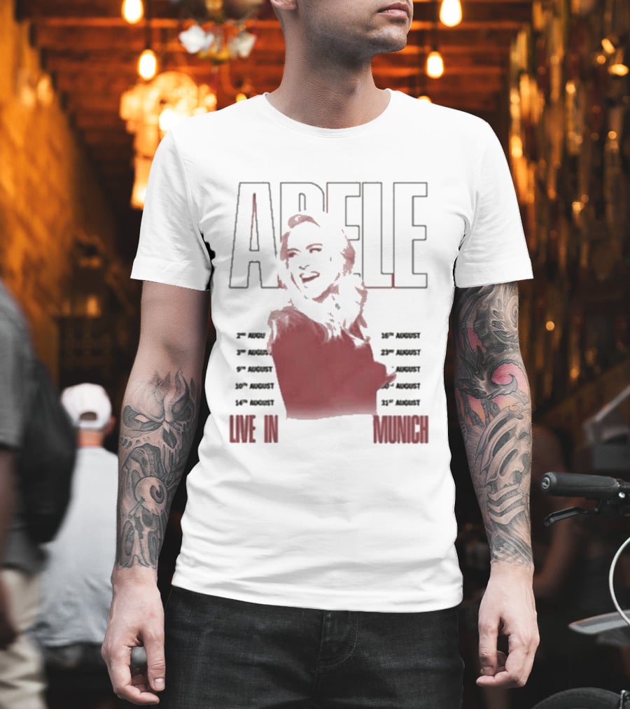 ADELE Live In Munich Pink Lips Concert Tour Dates T-Shirt