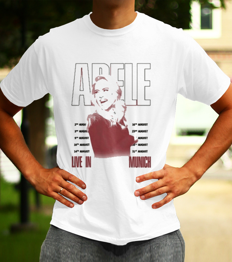 ADELE Live In Munich Pink Lips Concert Tour Dates T-Shirt