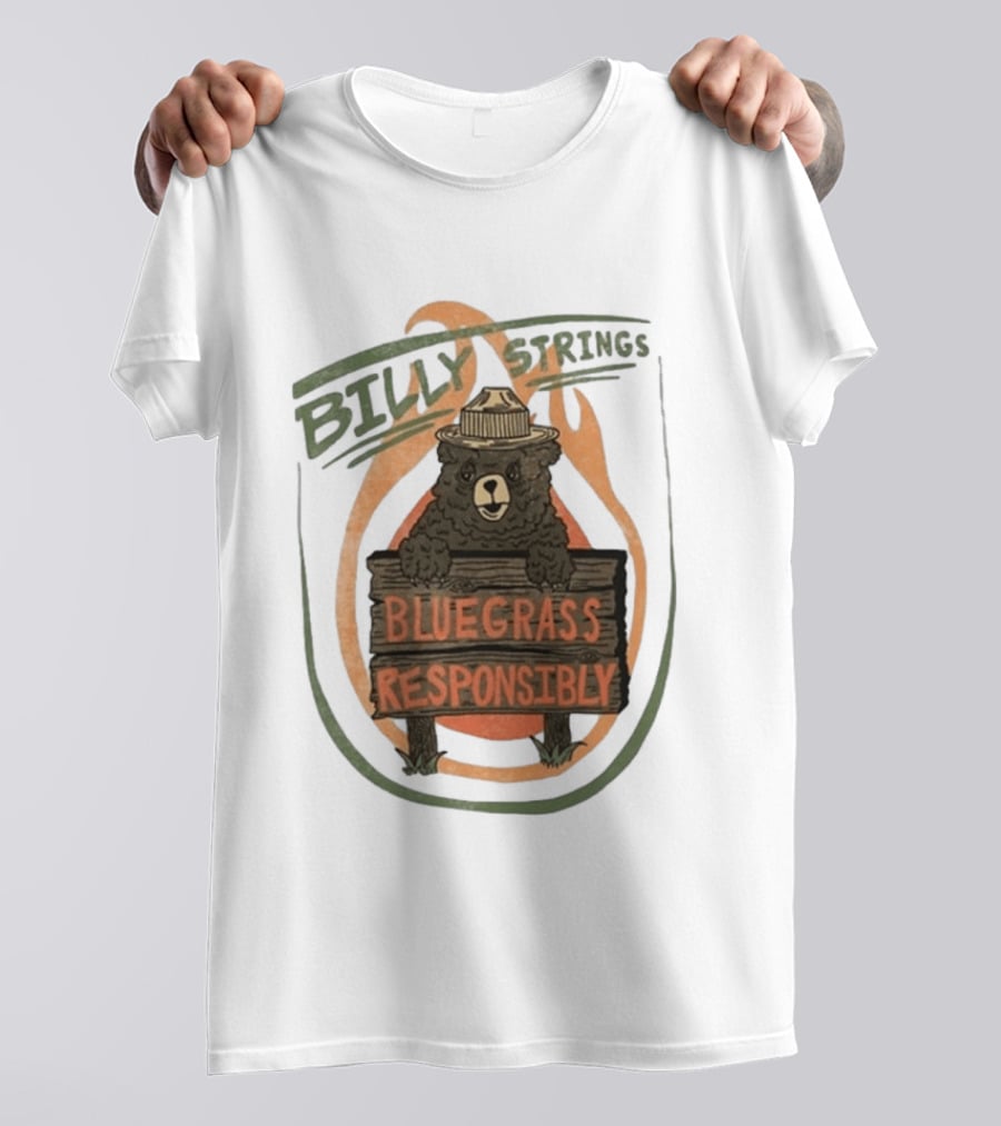 Billy Strings Spring Tour 2026 Bluegrass Responsibly Bear With Sign T-Shirt