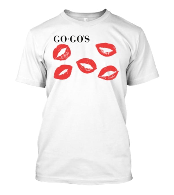 GO GO'S Red Lips White T-Shirt