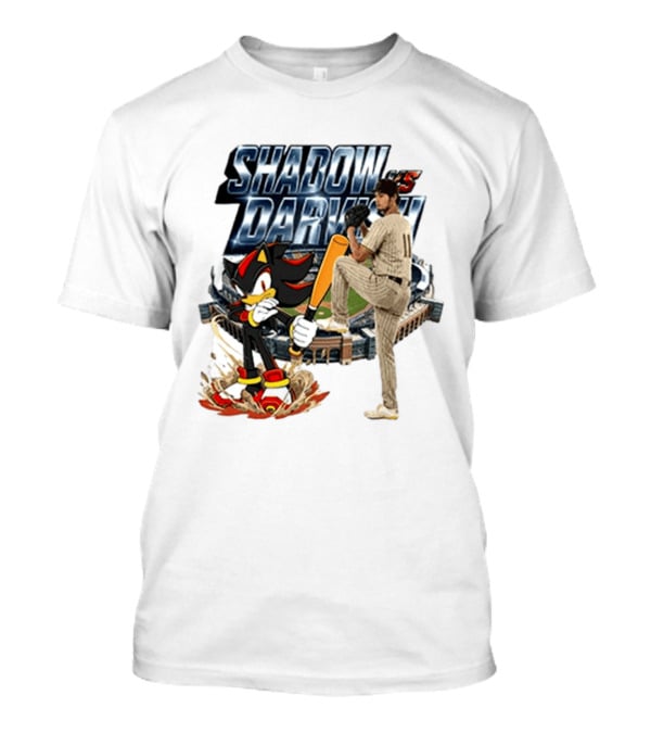 Shadow Vs Darvish Baseball Showdown With MLB Stadium And Hedgehog T-Shirt