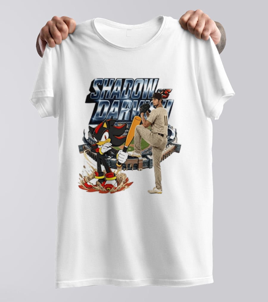 Shadow Vs Darvish Baseball Showdown With MLB Stadium And Hedgehog T-Shirt