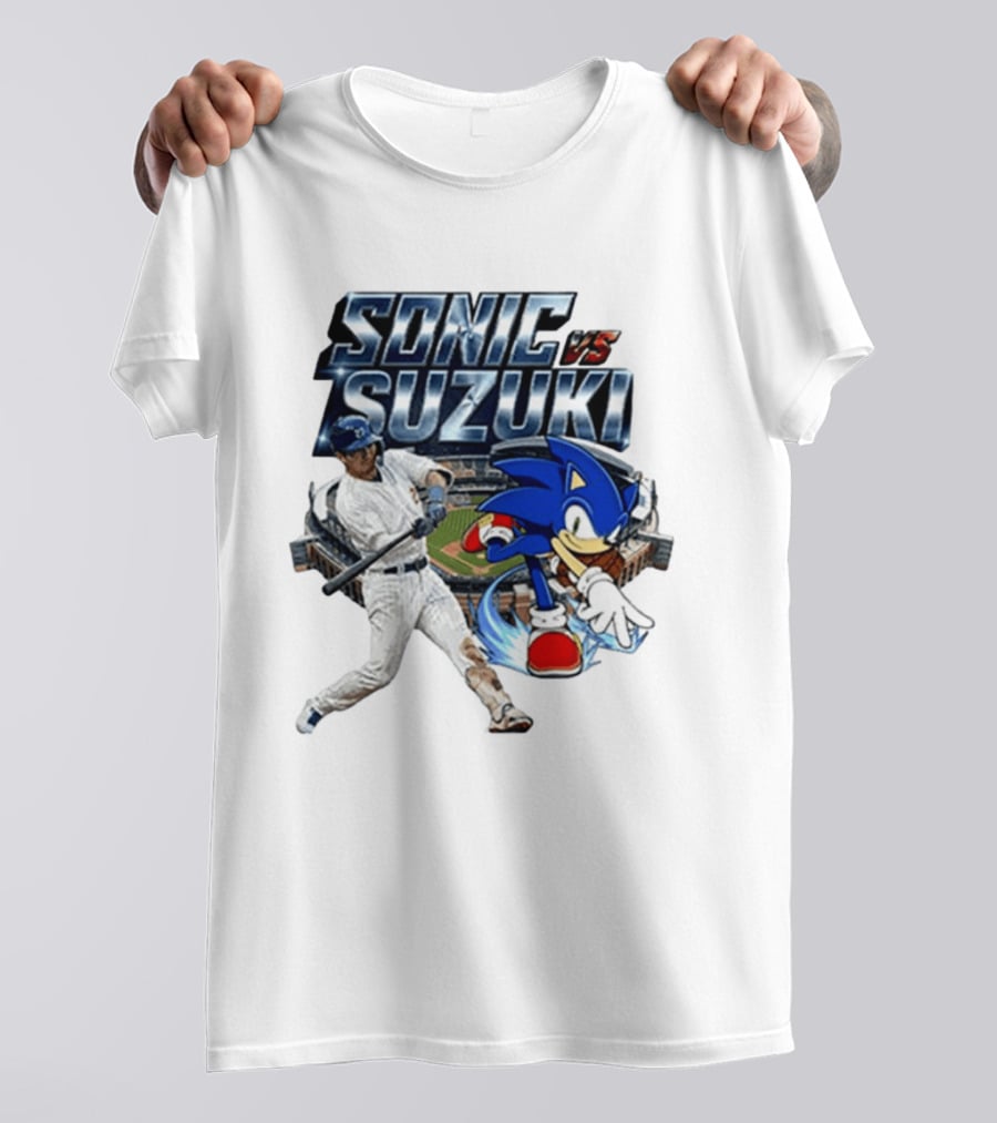 Sonic Vs Suzuki MLB Players Stadium Seiya Suzuki Hedgehog T-Shirt
