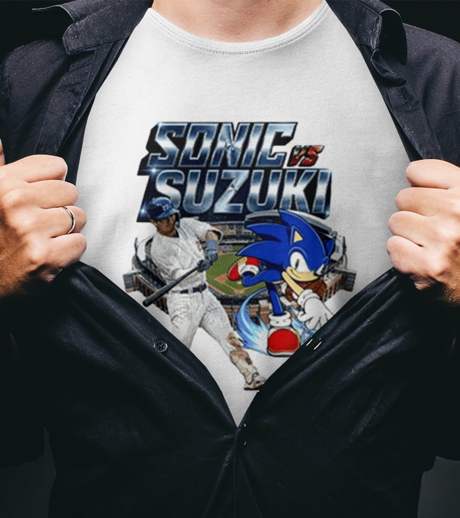 Sonic Vs Suzuki MLB Players Stadium Seiya Suzuki Hedgehog T-Shirt