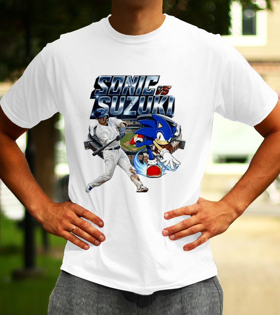 Sonic Vs Suzuki MLB Players Stadium Seiya Suzuki Hedgehog T-Shirt