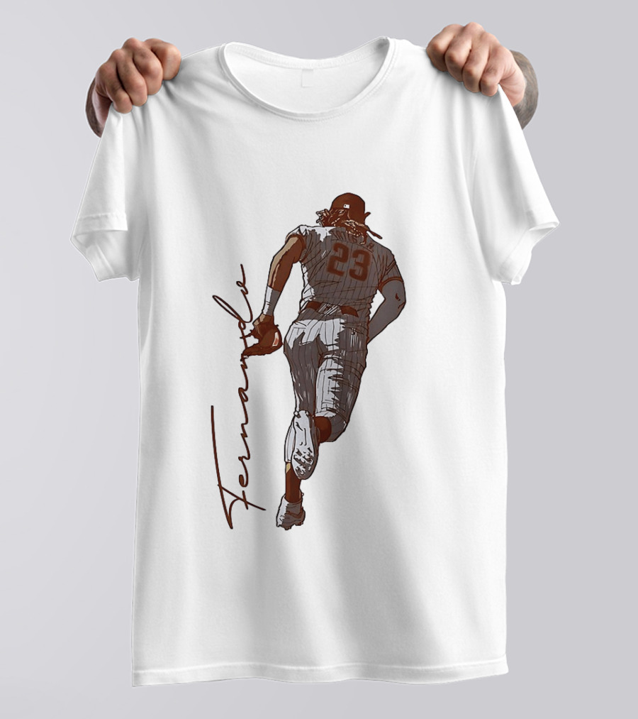 Fernando Tatis Jr. 23 San Diego Padres Baseball Ink Drawing T-Shirt