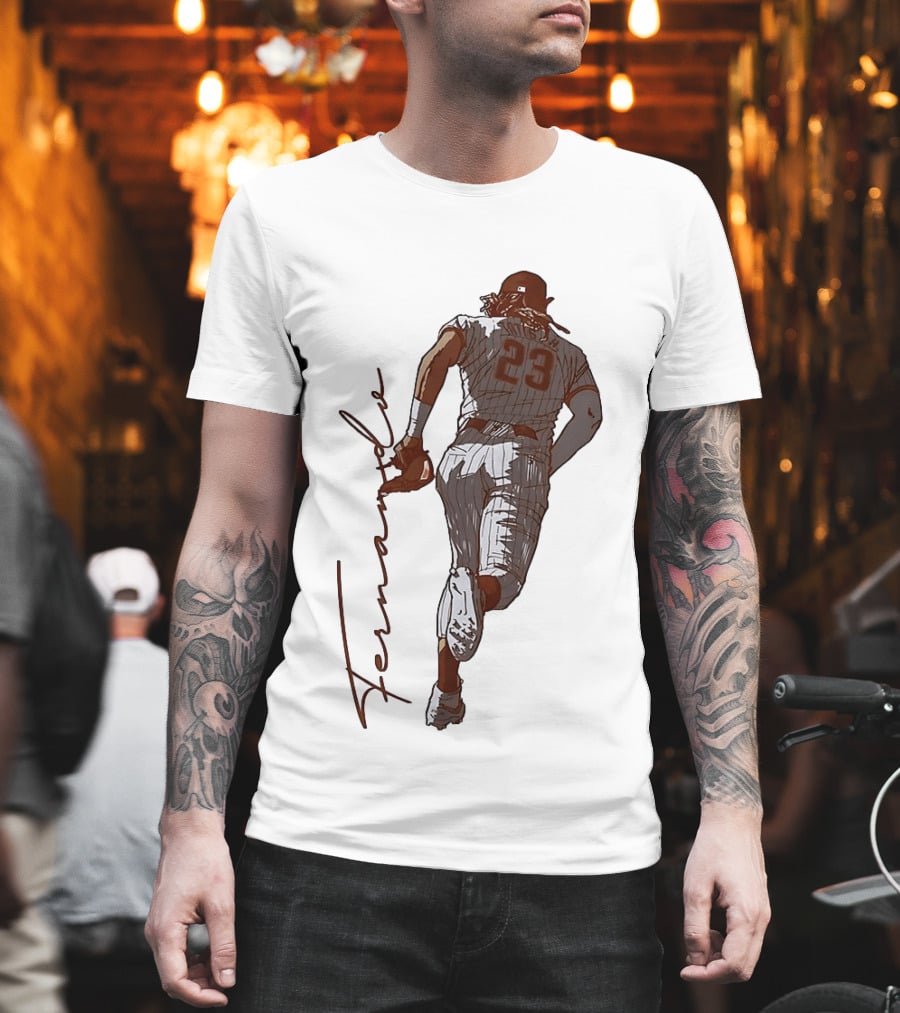 Fernando Tatis Jr. 23 San Diego Padres Baseball Ink Drawing T-Shirt