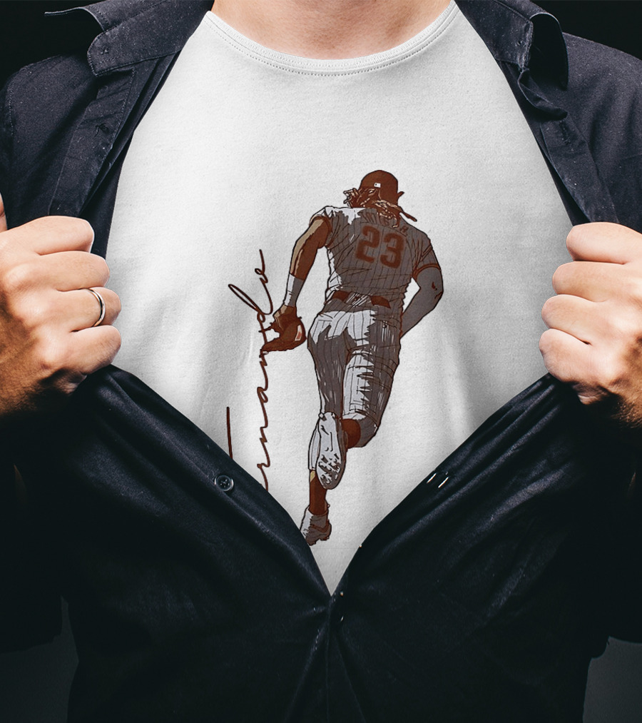 Fernando Tatis Jr. 23 San Diego Padres Baseball Ink Drawing T-Shirt