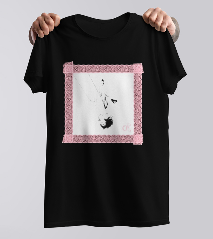 OR Pastel Pink Lace Border Swing T-Shirt