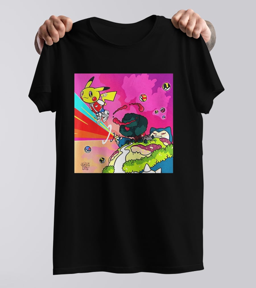 Pikachu Graduation Inspired By Album Cover Elements Pokemon Crossover Scene T-Shirt