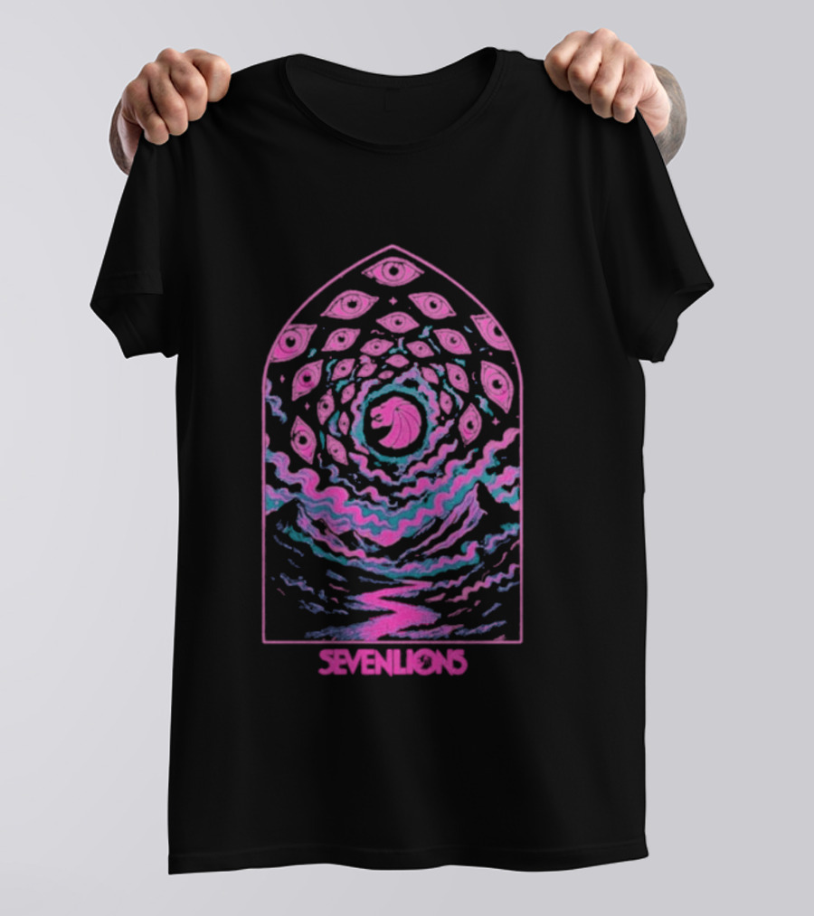 Seven Lions Pink Cosmic Spiral Vision T-Shirt