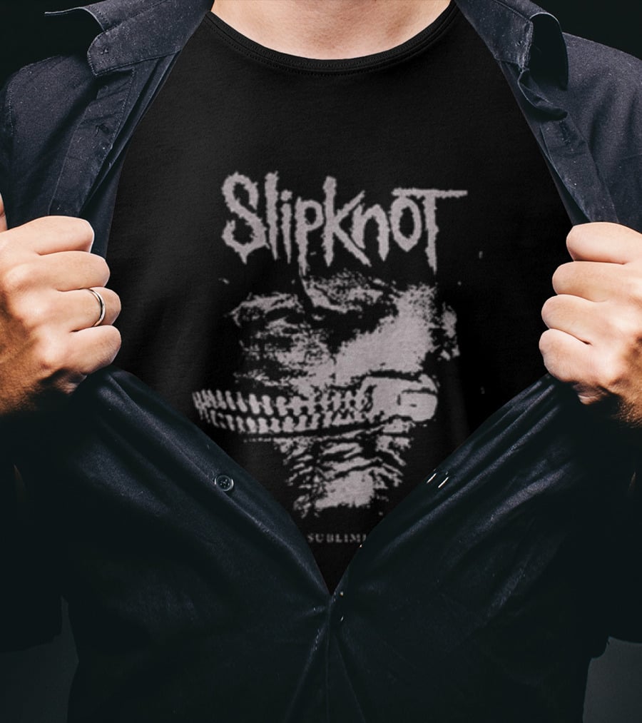 Slipknot Vol 3 The Subliminal Verses Washed Distressed Skull Face T-Shirt