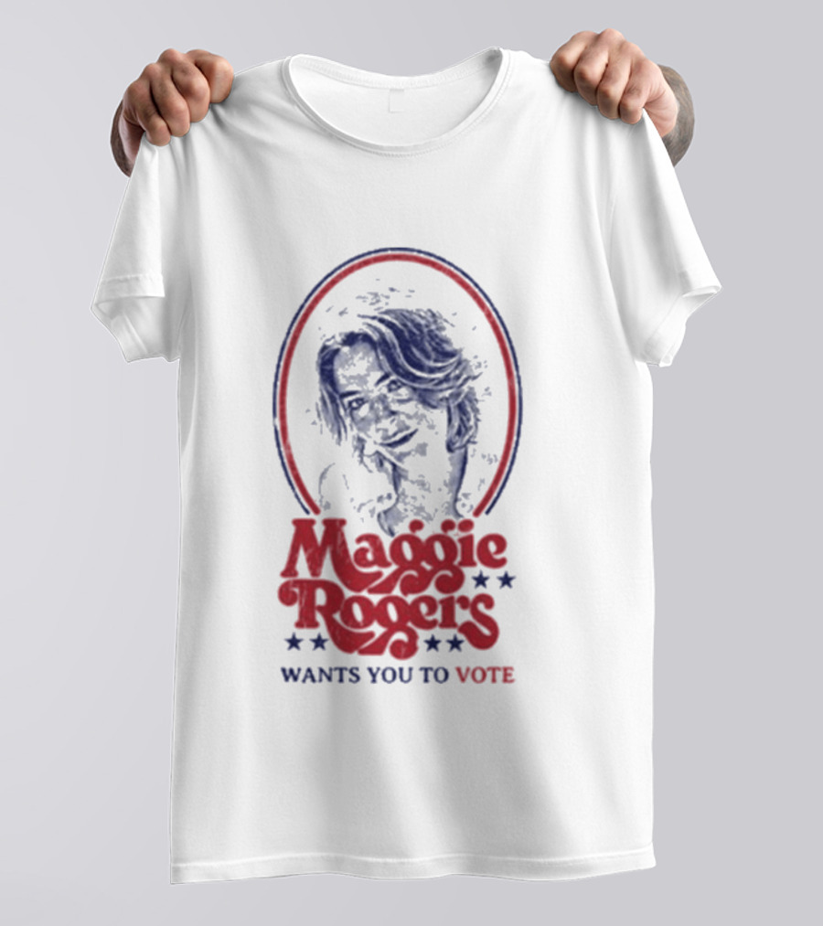 Maggie Rogers Wants You To Vote Portrait Stars T-Shirt