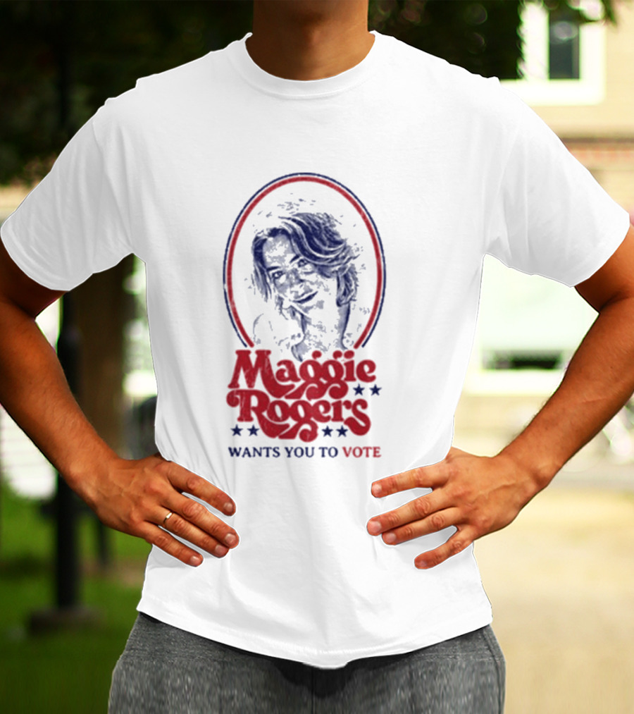 Maggie Rogers Wants You To Vote Portrait Stars T-Shirt