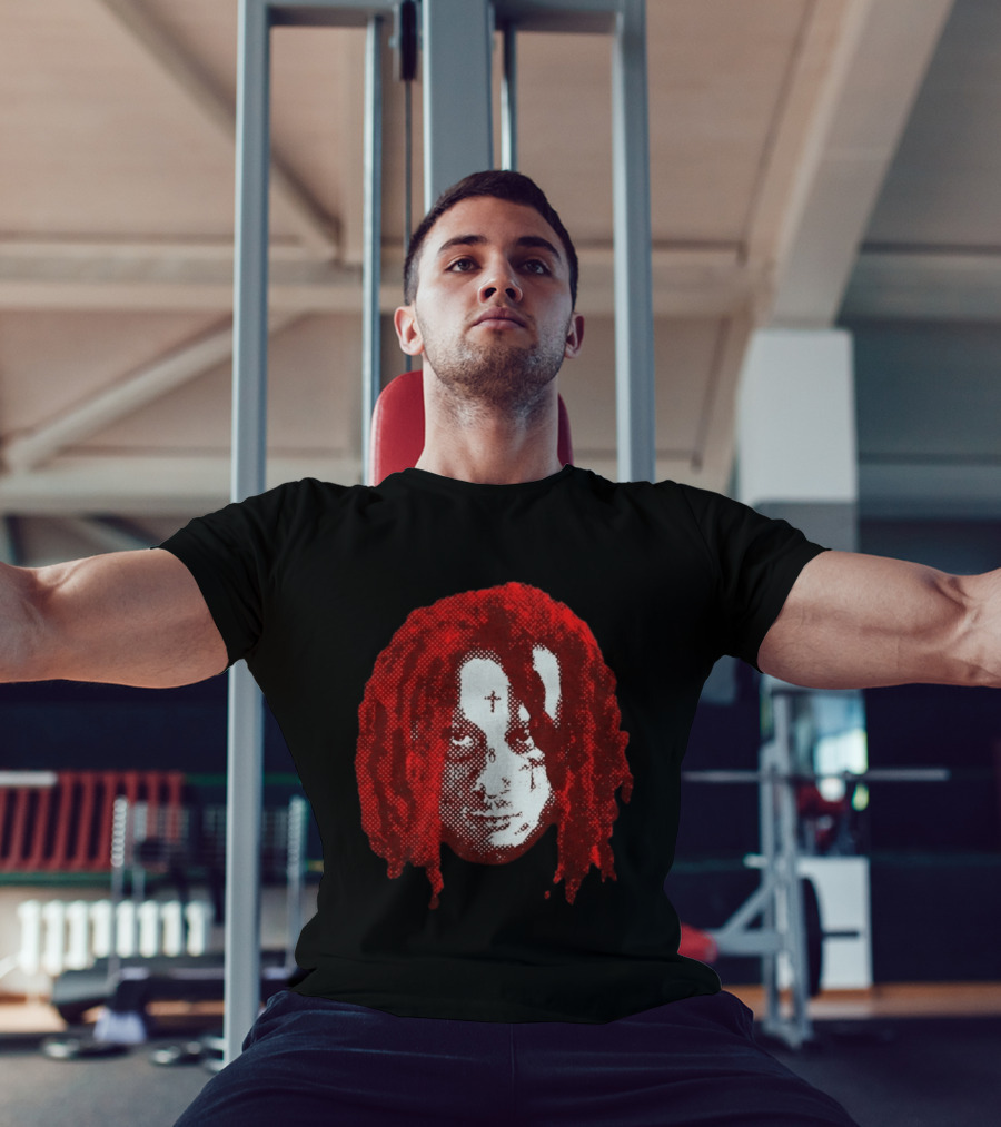 Trippie Redd Red Dreadlocks Face Tattoo T-Shirt