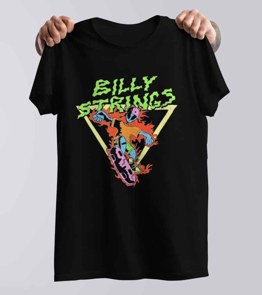 Billy Strings Alien Skateboard Triangle Flame T-Shirt