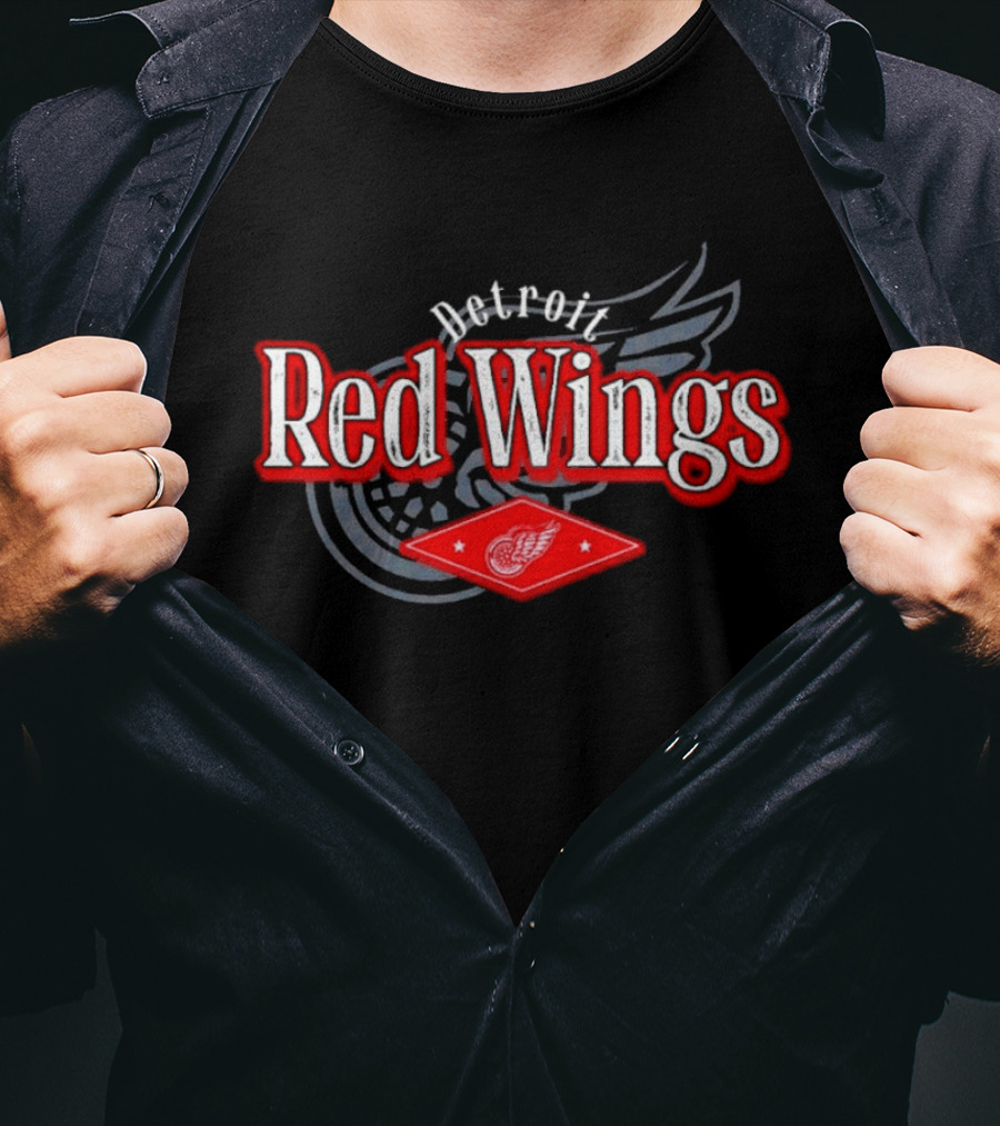 Detroit Red Wings NHL Team Emblem Iconic Hockey T-Shirt
