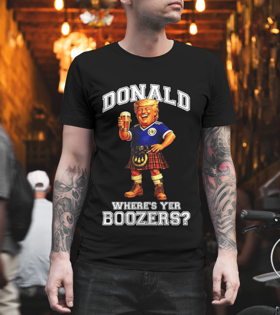 Donald Where's Yer Boozers Scotland Football 2026 World Cup T-Shirt