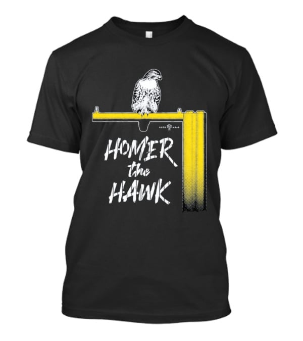 Homer The Hawk Perched On Yellow Crossbar T-Shirt