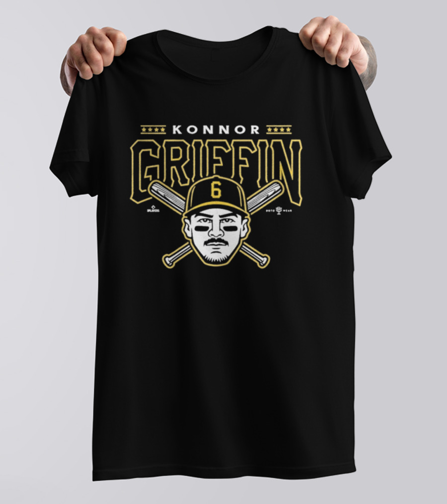 Konnor Griffin 6 Pirate Baseball Crossed Bats T-Shirt