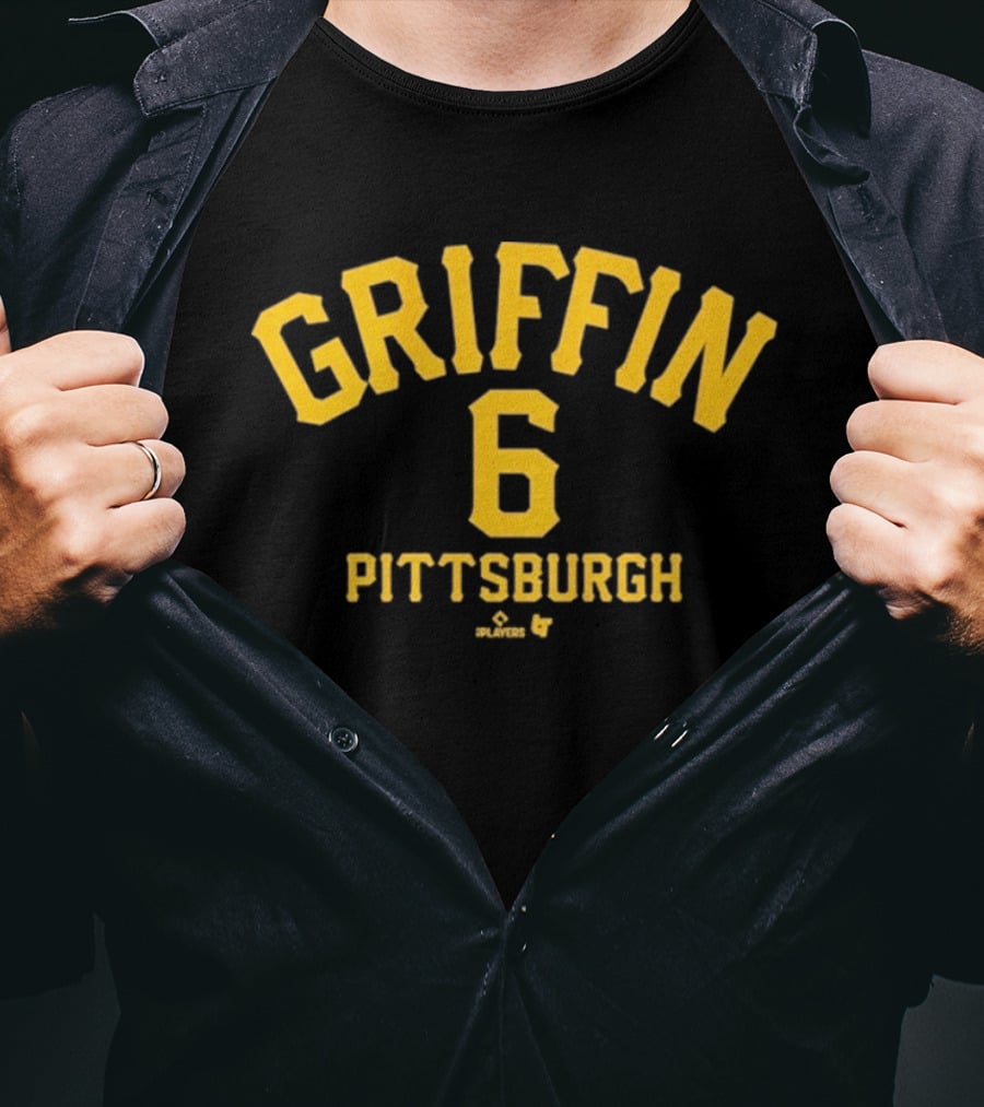 Konnor Griffin Pittsburgh 6 Yellow Lettering T-Shirt