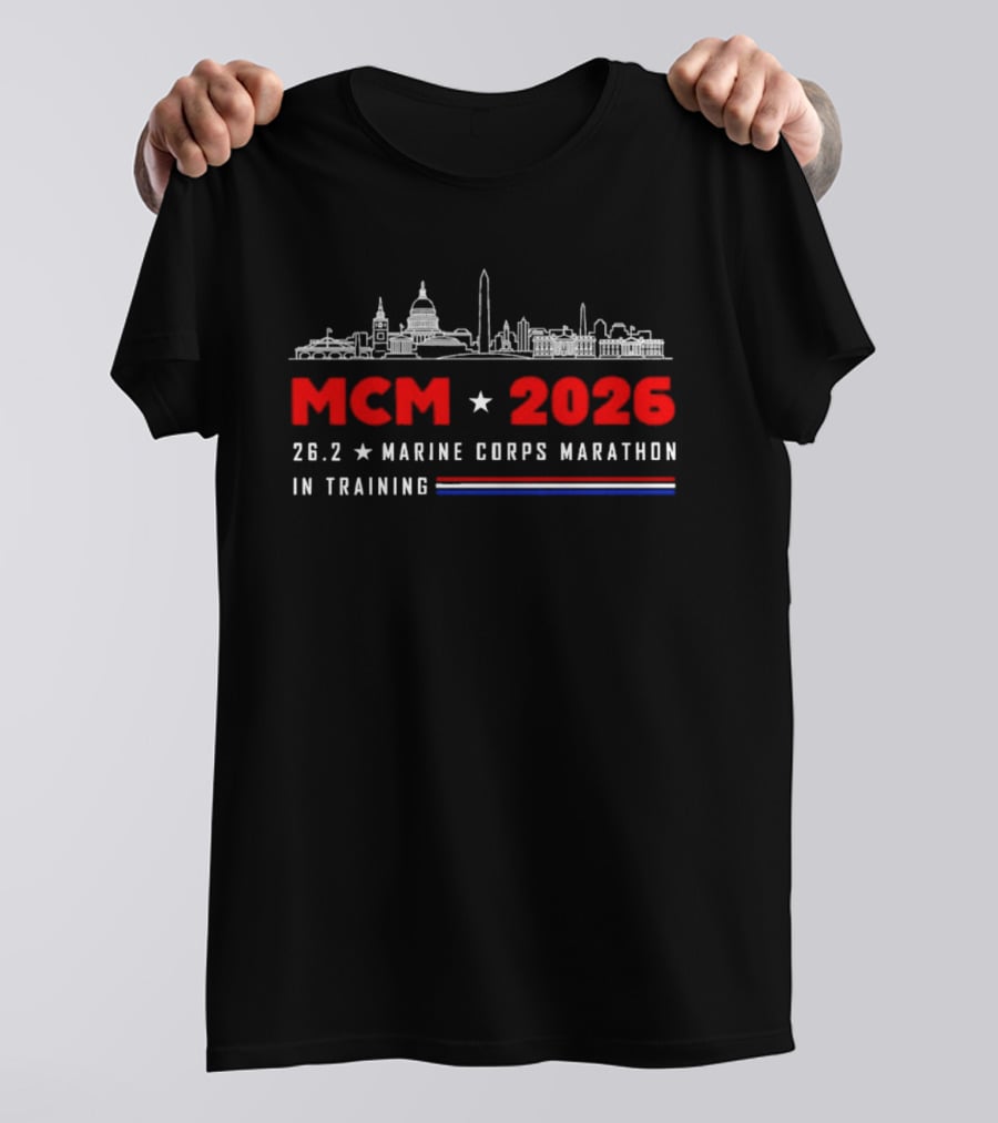 MCM 2026 26.2 Marine Corps Marathon In Training Skyline T-Shirt