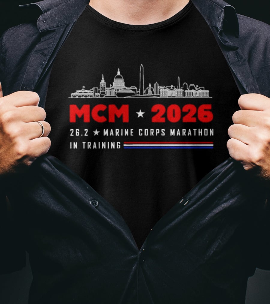 MCM 2026 26.2 Marine Corps Marathon In Training Skyline T-Shirt
