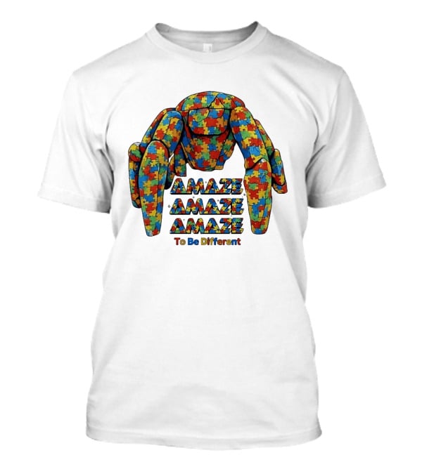 Amaze Amaze Amaze Puzzle Piece Spider To Be Different T-Shirt