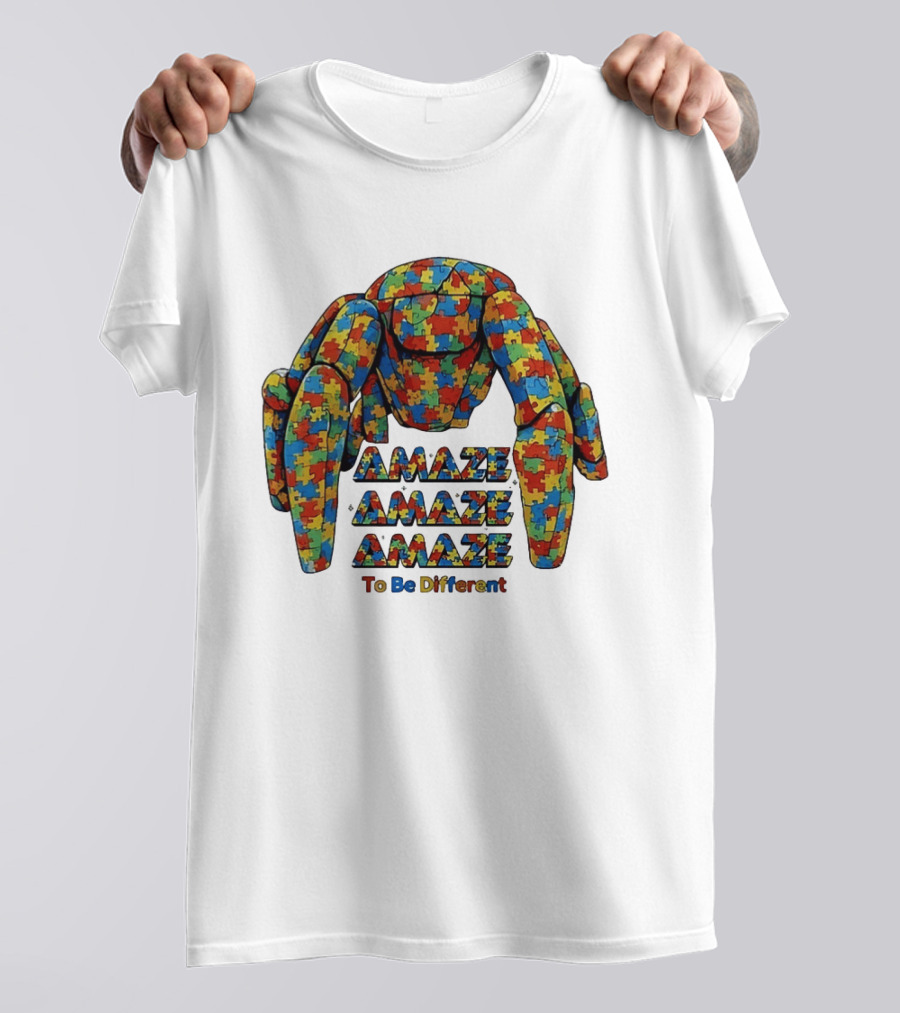 Amaze Amaze Amaze Puzzle Piece Spider To Be Different T-Shirt