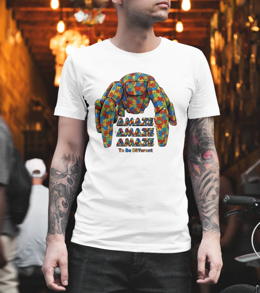 Amaze Amaze Amaze Puzzle Piece Spider To Be Different T-Shirt
