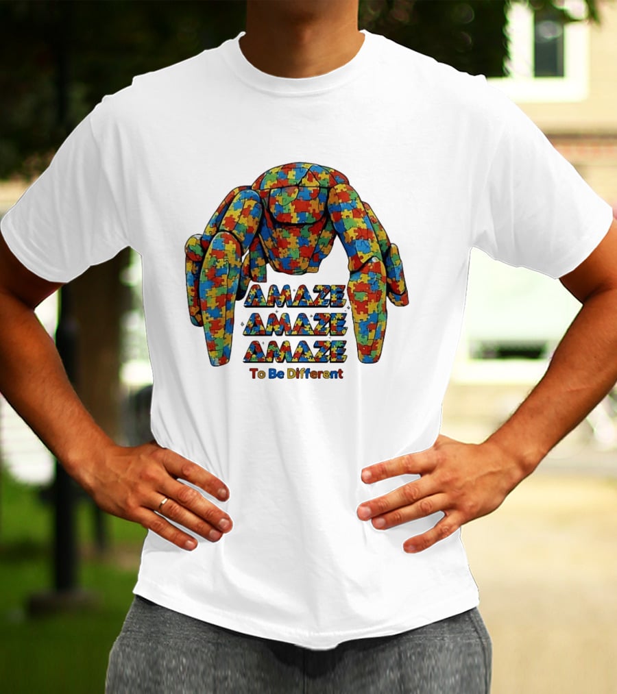 Amaze Amaze Amaze Puzzle Piece Spider To Be Different T-Shirt