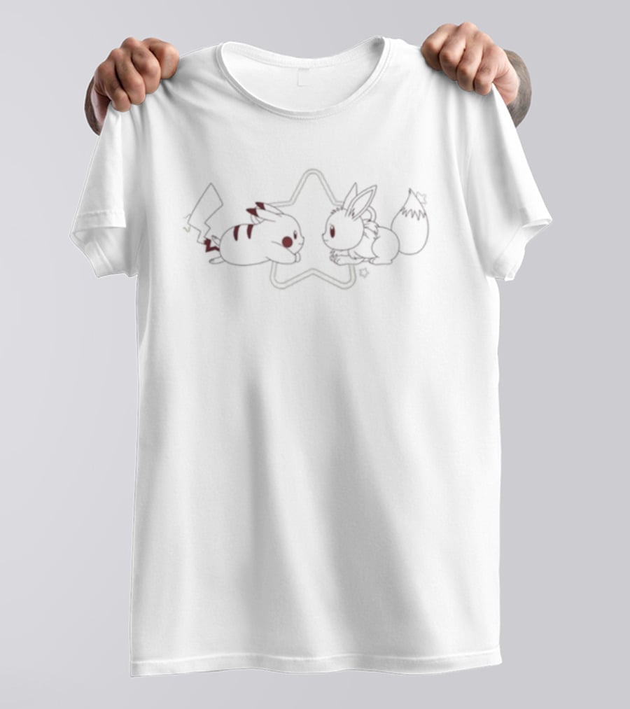 Grind X Pokémon Pikachu Eevee Star Outline Collaboration T-Shirt