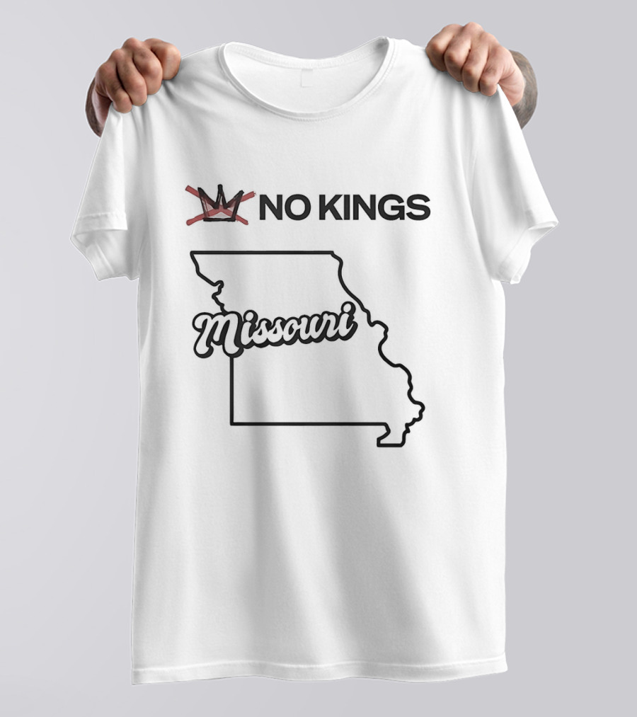 No Kings Missouri Crown State Map T-Shirt