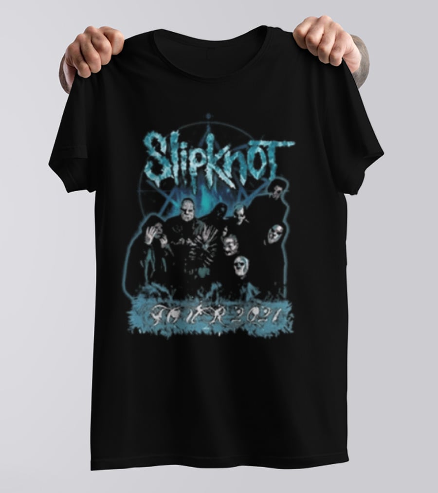 Slipknot 2001 Blue Band Photo T-Shirt