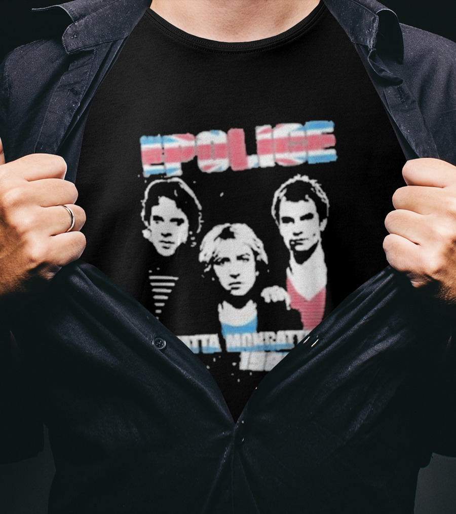 The Police Zenyatta Mondatta 1980 Tour Red White Blue Band Members T-Shirt