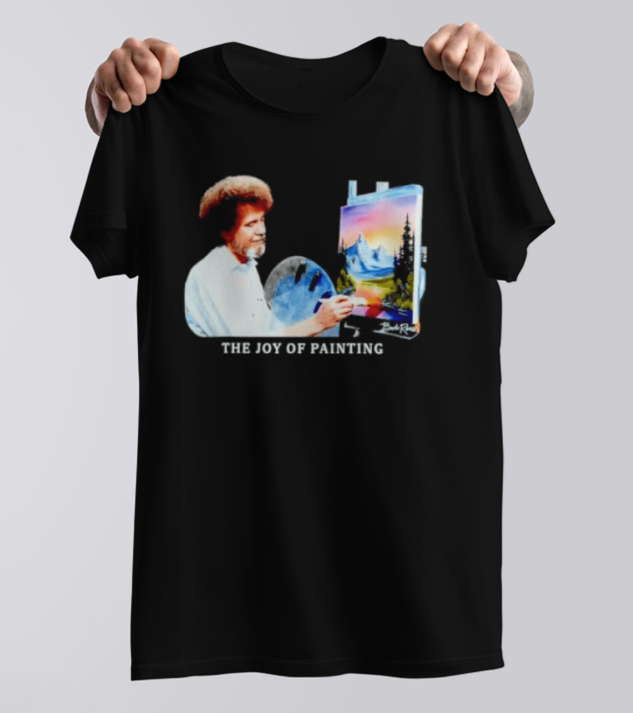 Bob Ross The Joy Of Painting Mountains And Sunset Scene T-Shirt