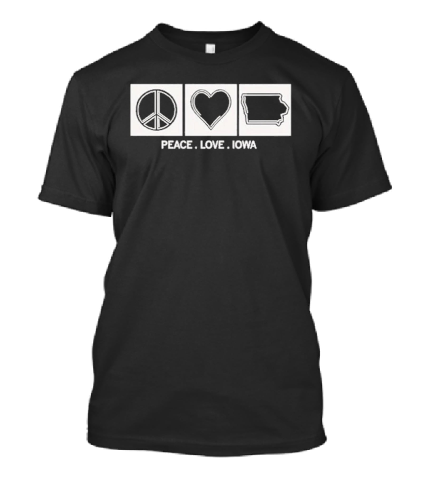 Peace Love Iowa Peace Symbol Heart Iowa State T-Shirt
