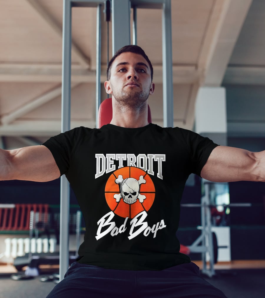 Detroit Bad Boys Skull Basketball T-Shirt