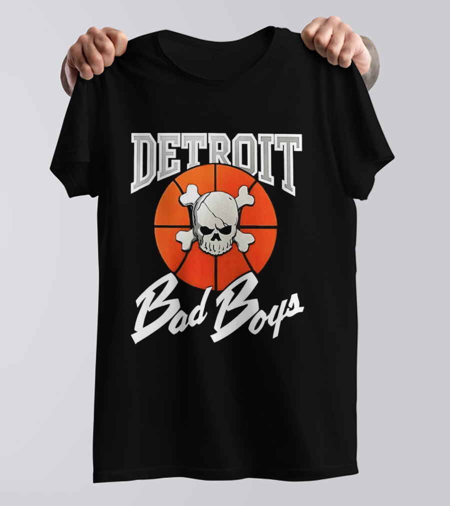 Detroit Bad Boys Skull Basketball T-Shirt