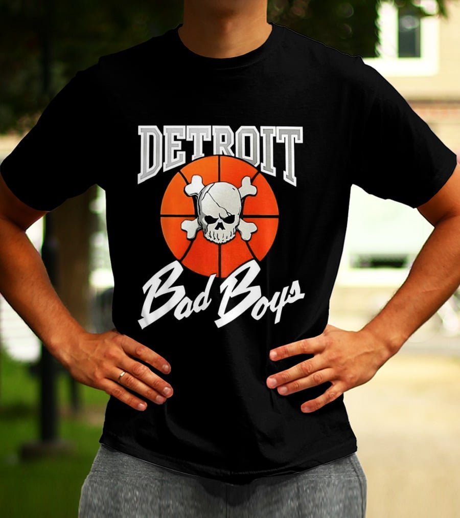 Detroit Bad Boys Skull Basketball T-Shirt