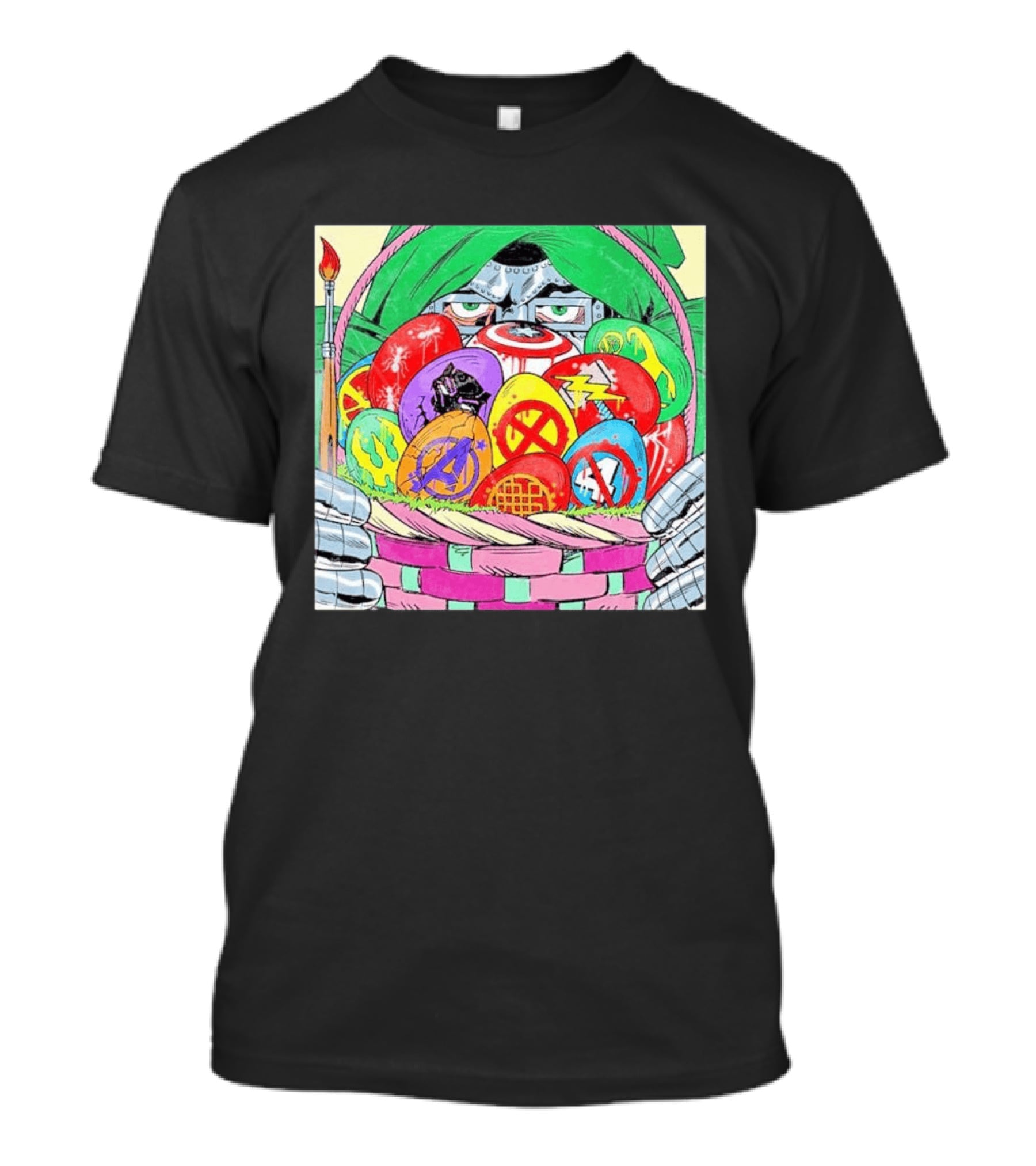 Doctor Doom Easter Egg Basket Avengers Marvel Crossover Secrets T-Shirt