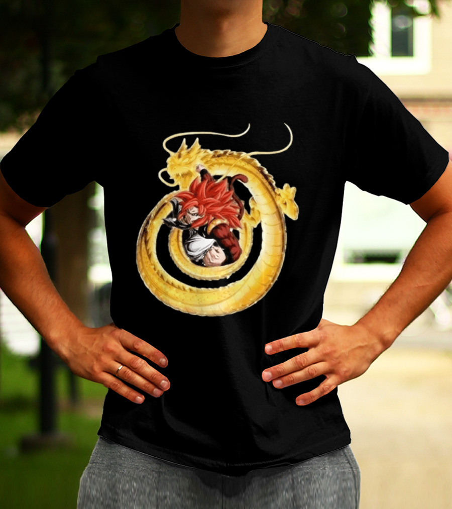Dragon Ball Games Battle Hour 2026 Dokkan Battle Super Saiyan 4 Gogeta Shenron T-Shirt