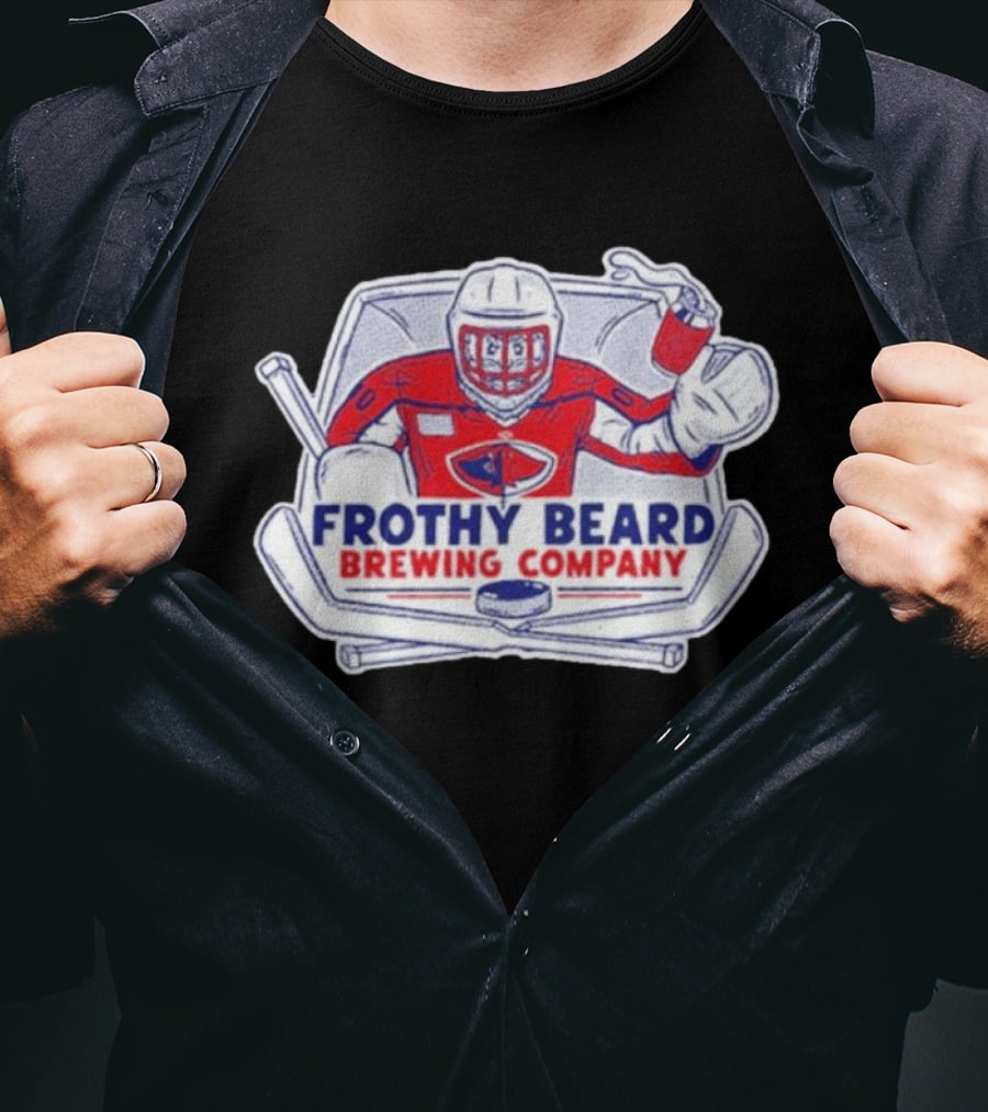 Frothy Beard Brewing Company Hockey Goalie End Of The Season Party 2026 T-Shirt