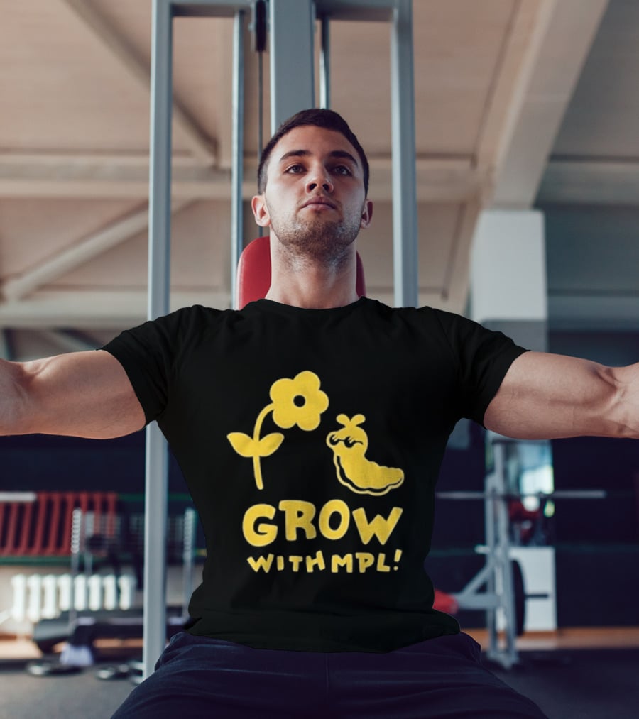 Grow With MPL Flower And Bird Yellow T-Shirt