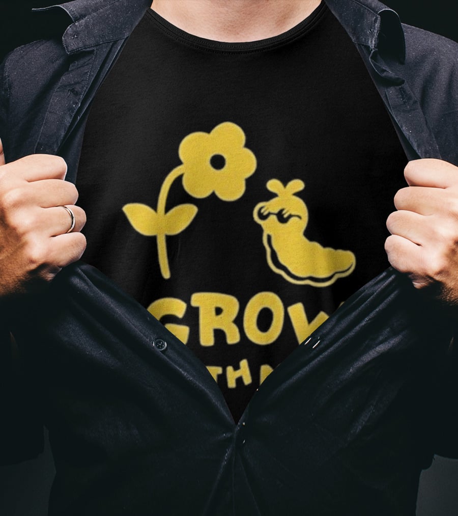 Grow With MPL Flower And Bird Yellow T-Shirt