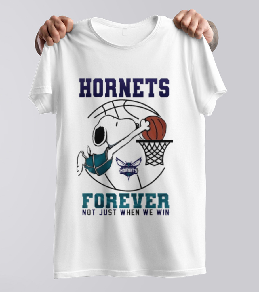 Hornets Snoopy Dunking Basketball Forever Not Just When We Win T-Shirt
