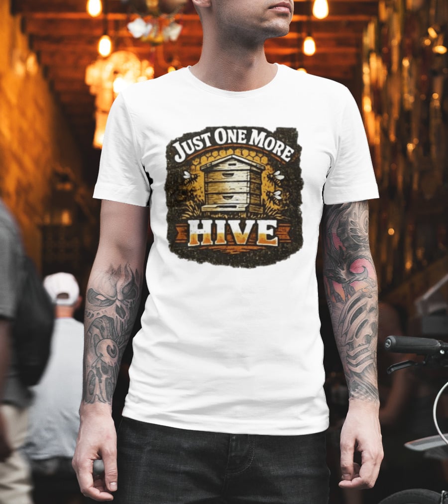 Just One More Hive Beekeeping Bees Honeycomb Apiary T-Shirt