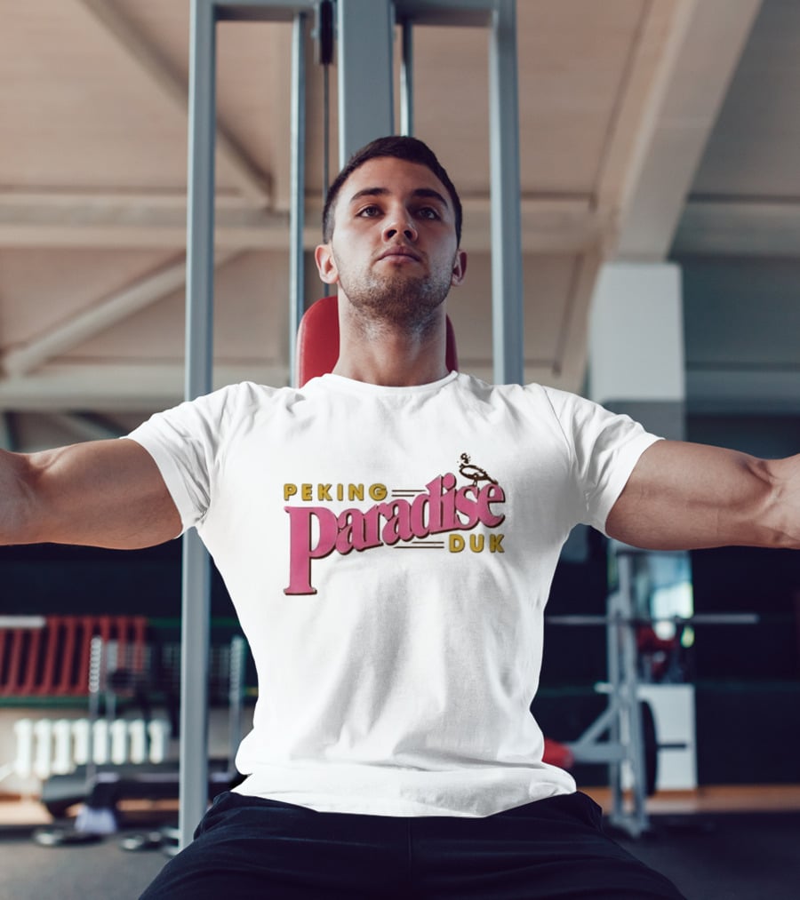 Peking Duk Paradise Bold Pink Yellow Text With Duck T-Shirt