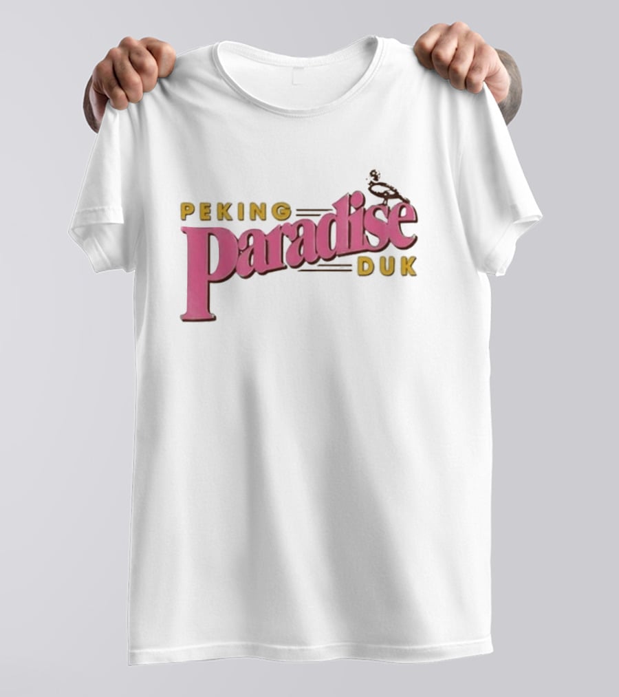Peking Duk Paradise Bold Pink Yellow Text With Duck T-Shirt