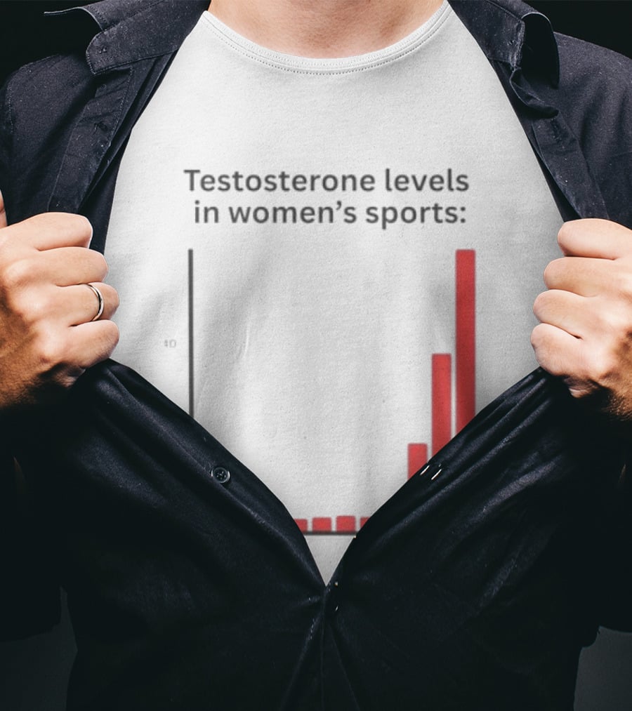 Testosterone Levels In Women's Sports Bar Graph Analysis T-Shirt